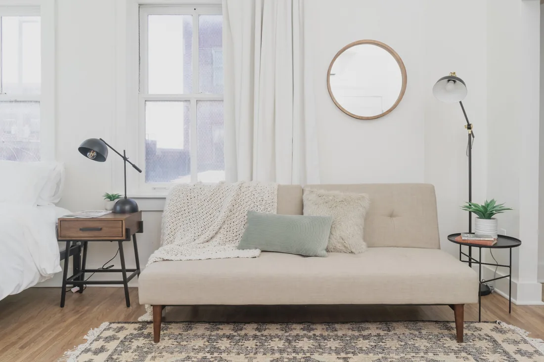 Studio living area at 21 ½ Boutique Hotel