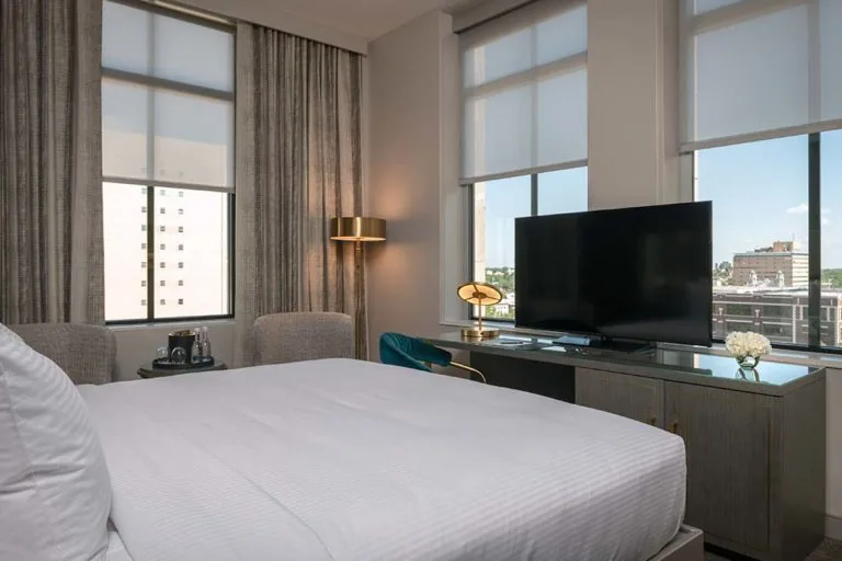 Guest room at Tulsa Club Hotel