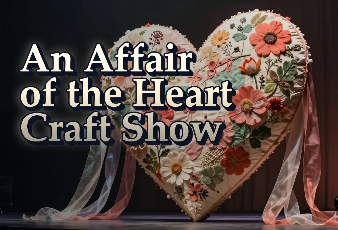 Illustrated event poster for An Affair of the Heart Craft Show