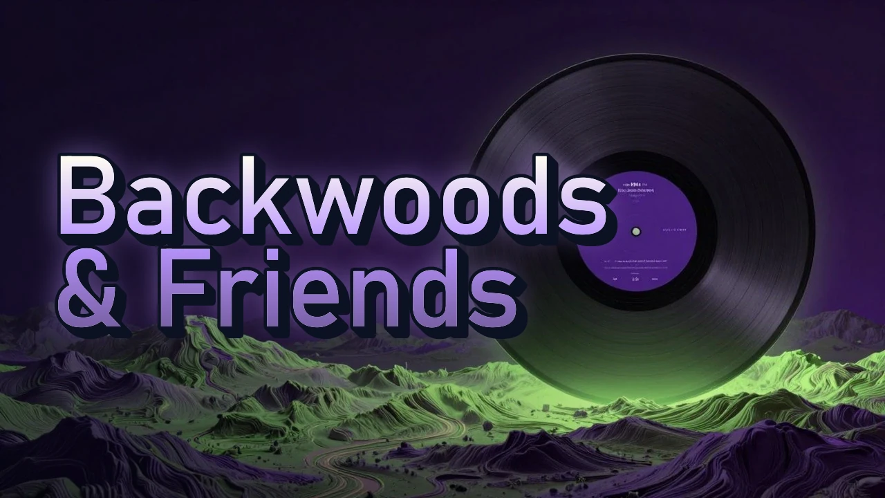 Illustrated event poster for Backwoods & Friends