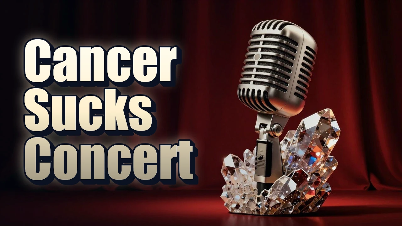 Illustrated event poster for Cancer Sucks Concert