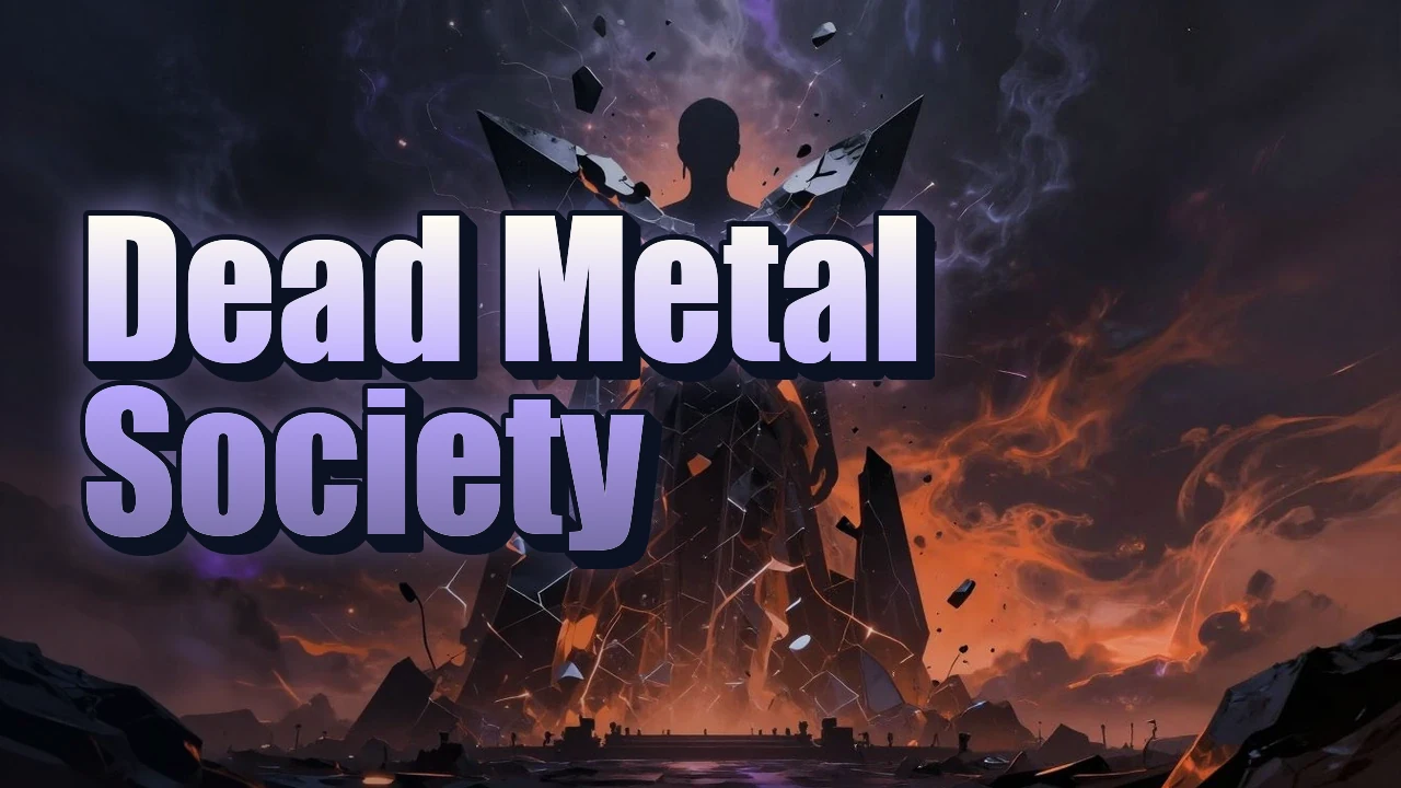Illustrated event poster for Dead Metal Society
