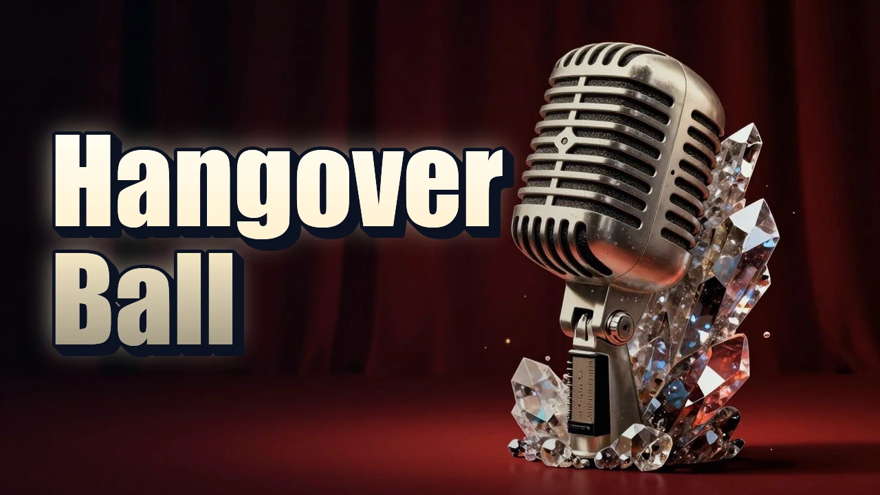 Illustrated event poster for Hangover Ball
