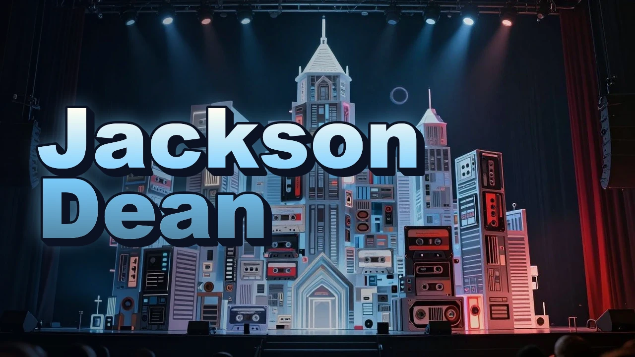 Illustrated event poster for Jackson Dean