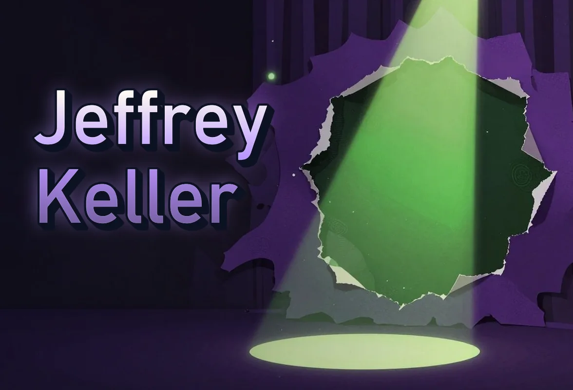 Illustrated event poster for Jeffrey Keller