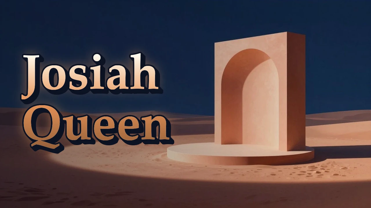Illustrated event poster for Josiah Queen