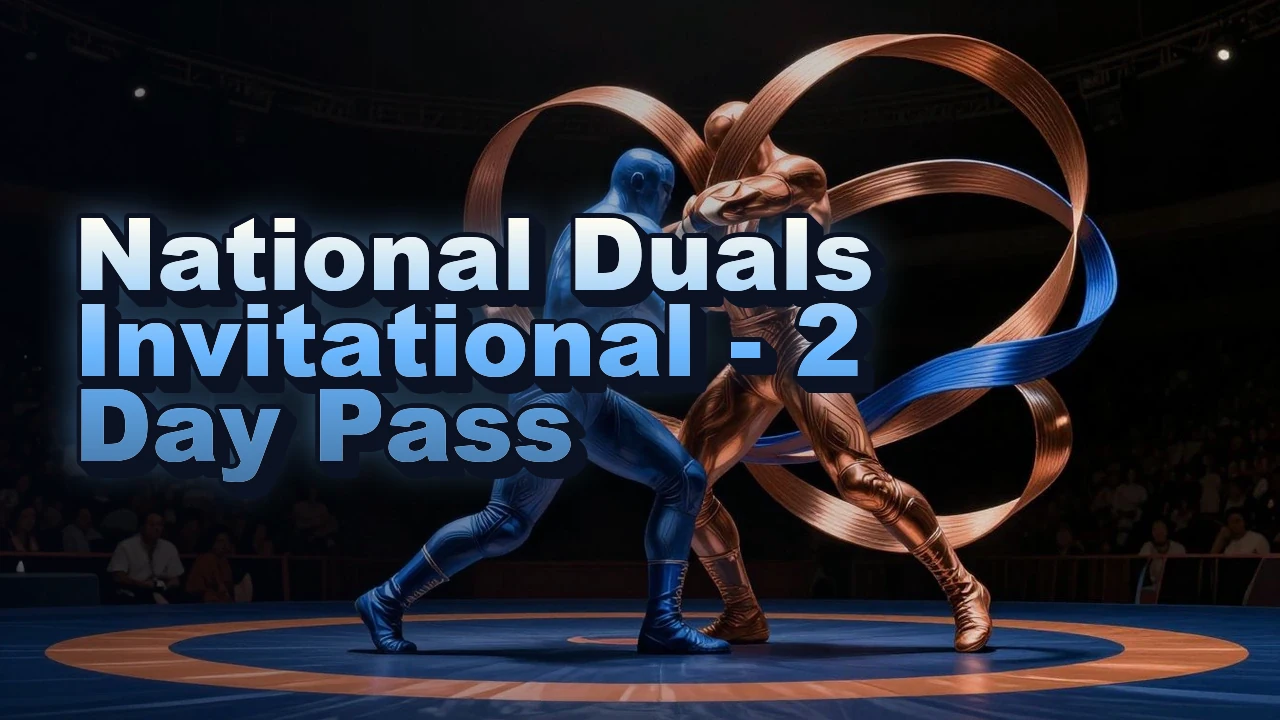 Illustrated event poster for National Duals Invitational - 2 Day Pass