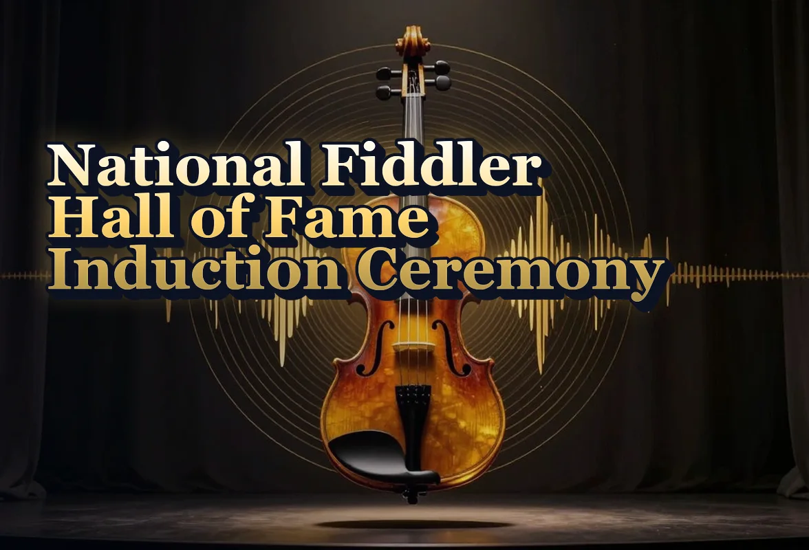 Illustrated event poster for National Fiddler Hall of Fame Induction Ceremony