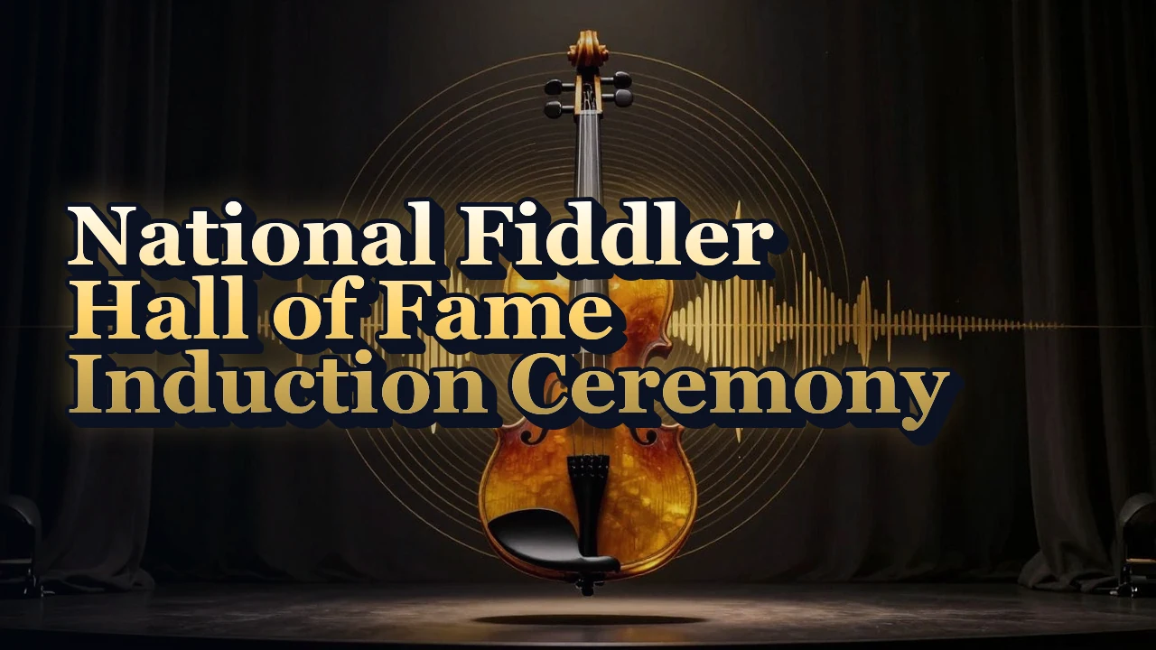 Illustrated event poster for National Fiddler Hall of Fame Induction Ceremony