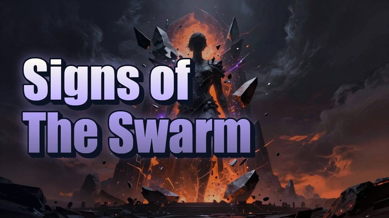 Illustrated event poster for Signs of The Swarm
