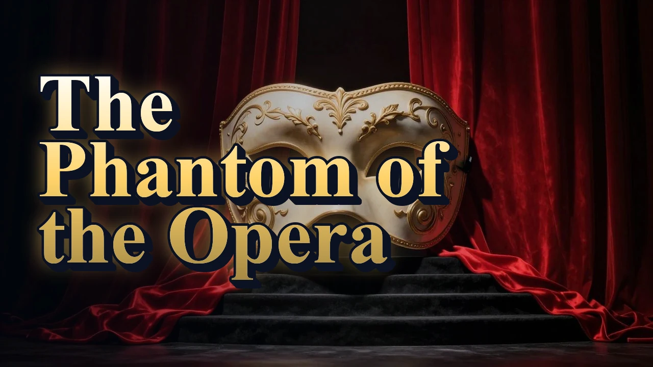 Illustrated event poster for The Phantom of the Opera