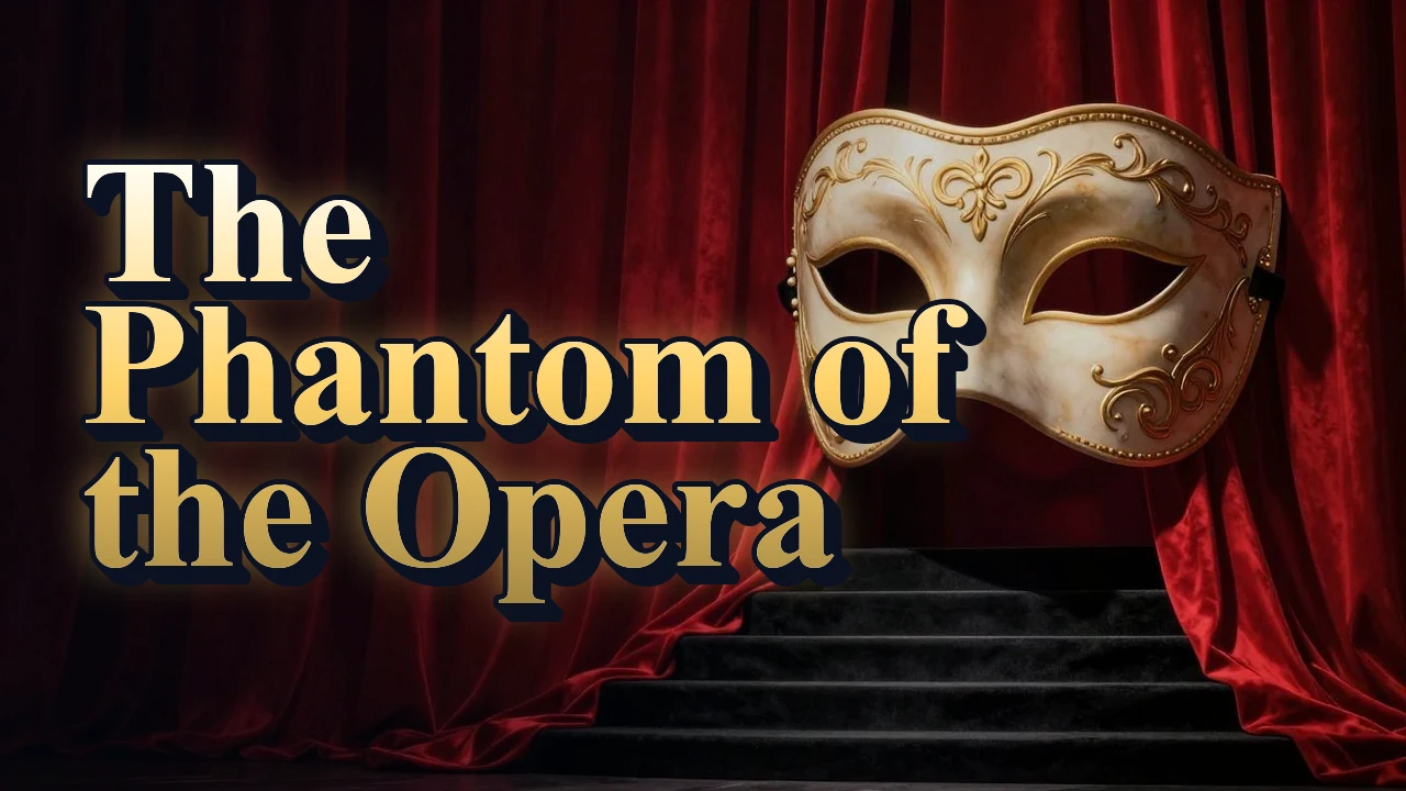 Illustrated event poster for The Phantom of the Opera