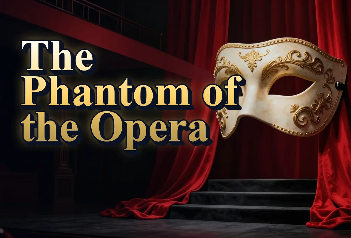 Illustrated event poster for The Phantom of the Opera