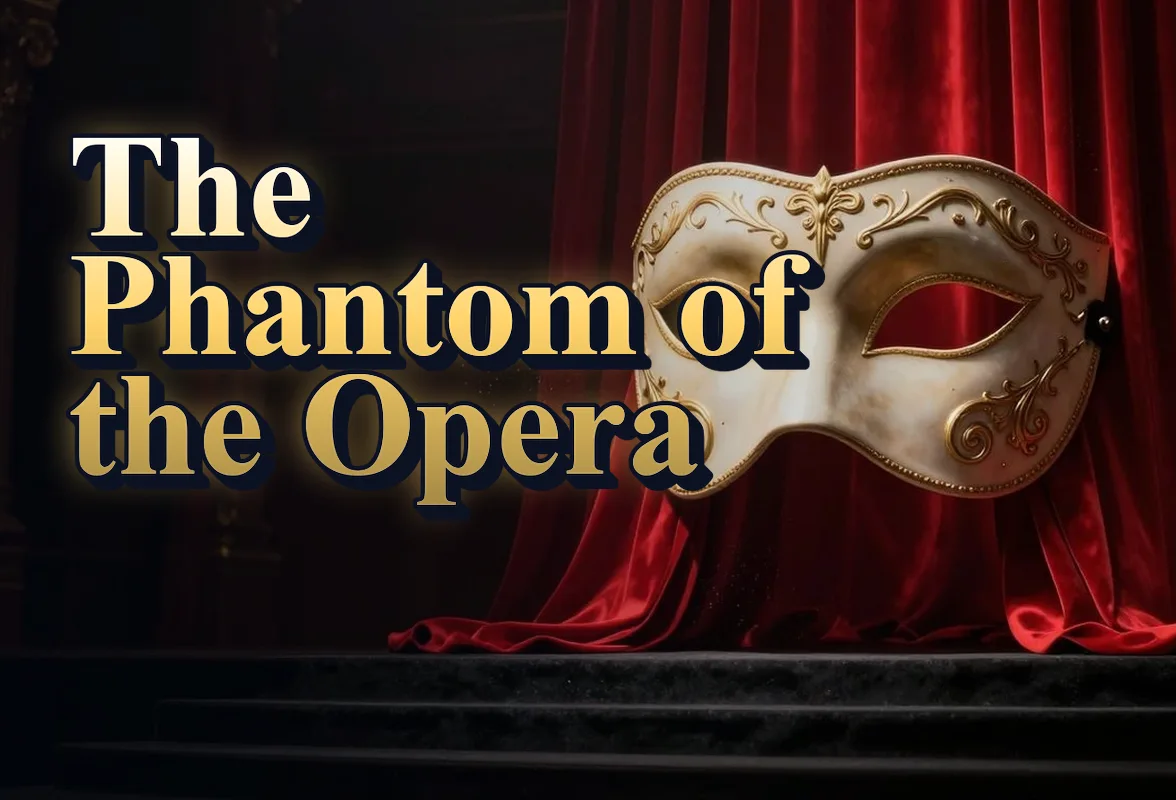 Illustrated event poster for The Phantom of the Opera