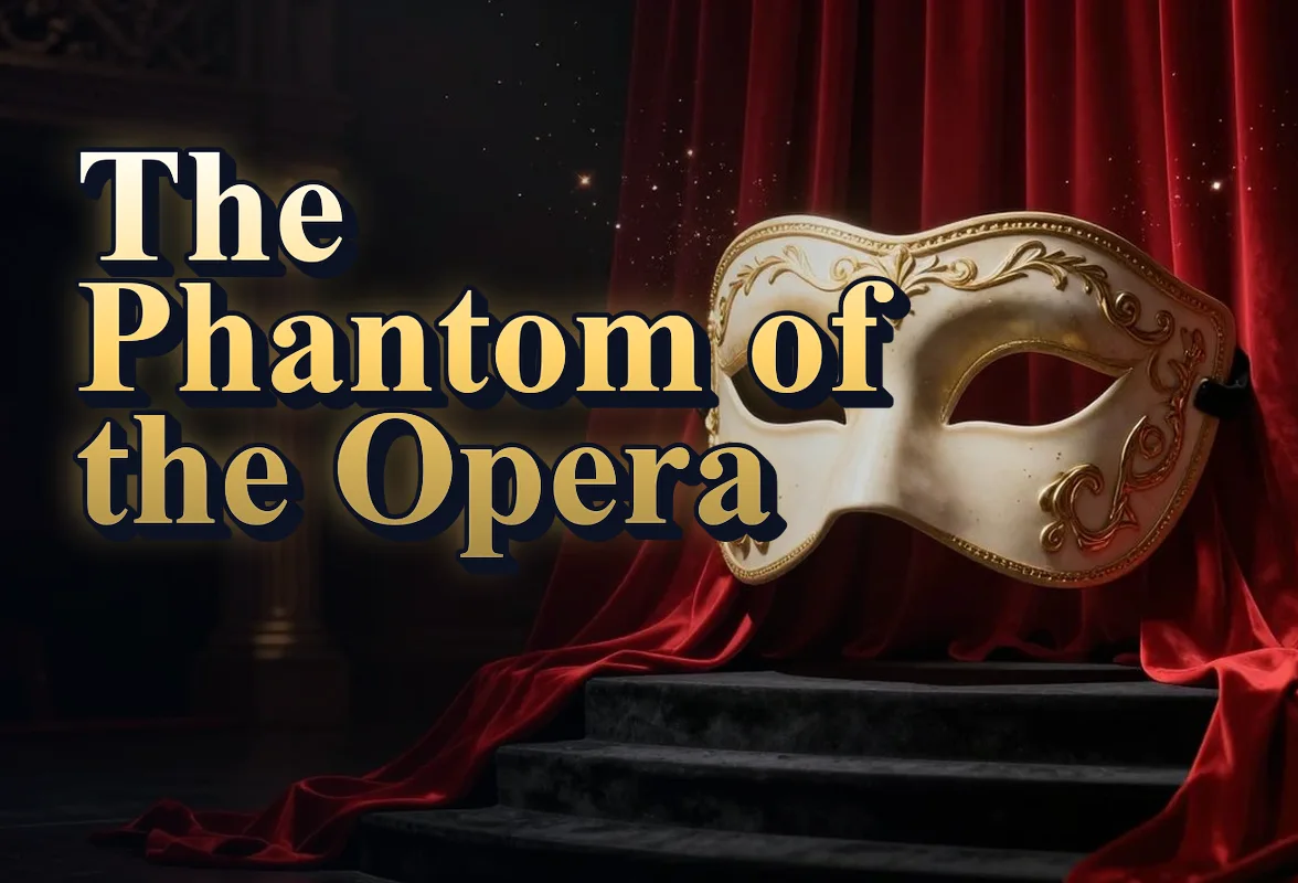 Illustrated event poster for The Phantom of the Opera