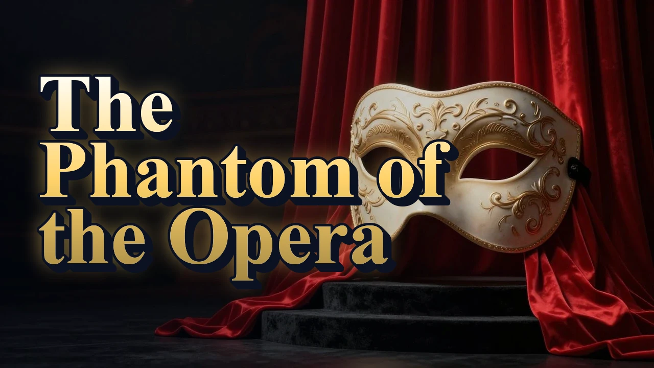 Illustrated event poster for The Phantom of the Opera