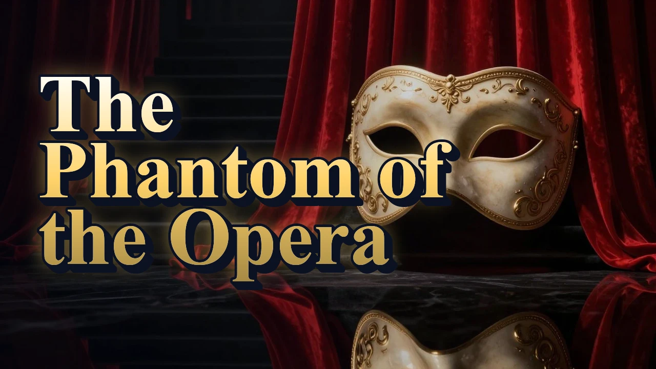 Illustrated event poster for The Phantom of the Opera