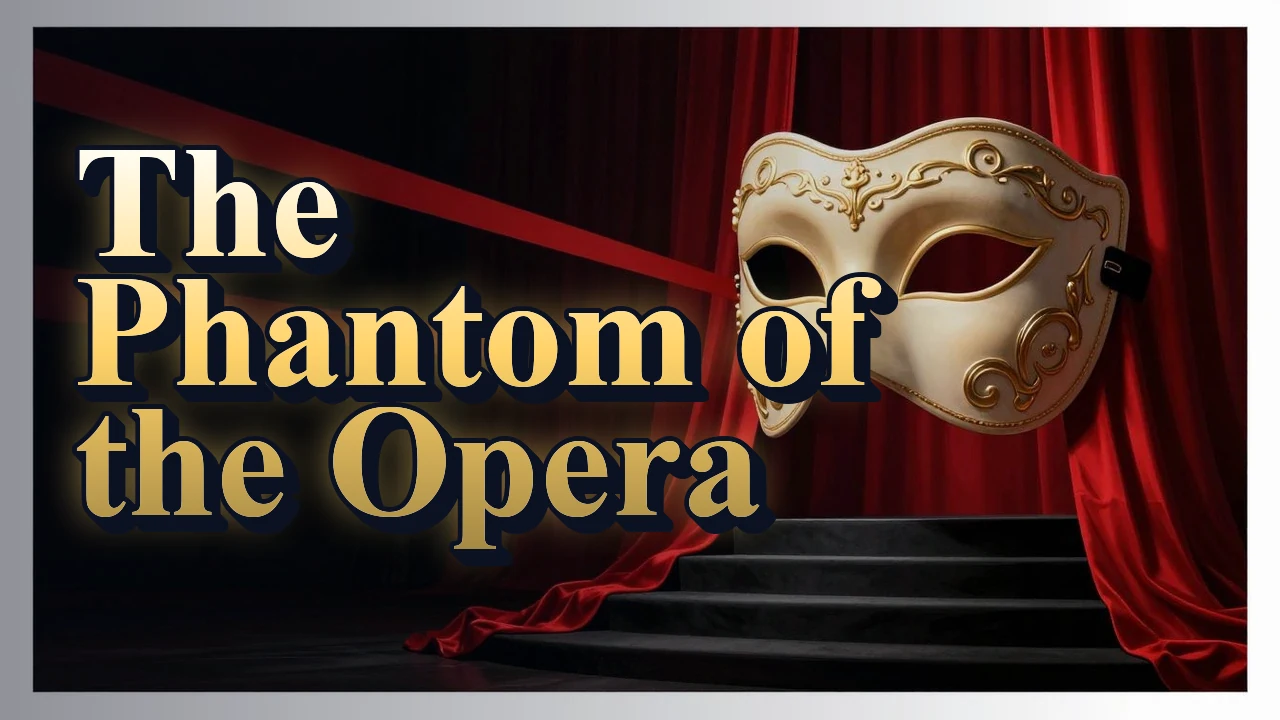 Illustrated event poster for The Phantom of the Opera
