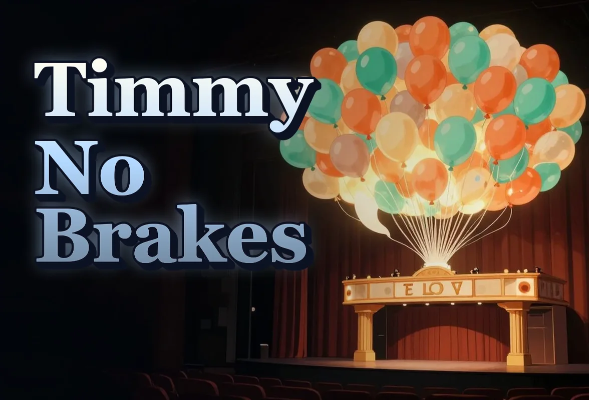 Illustrated event poster for Timmy No Brakes
