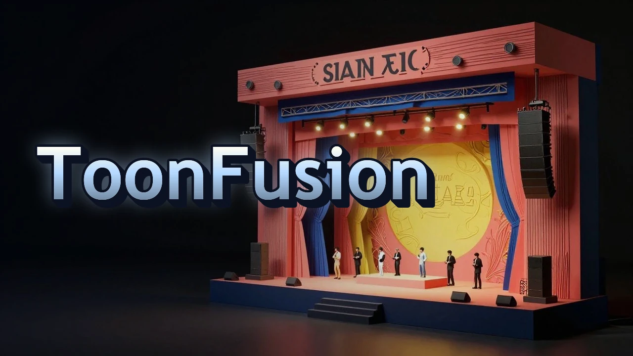 Illustrated event poster for ToonFusion