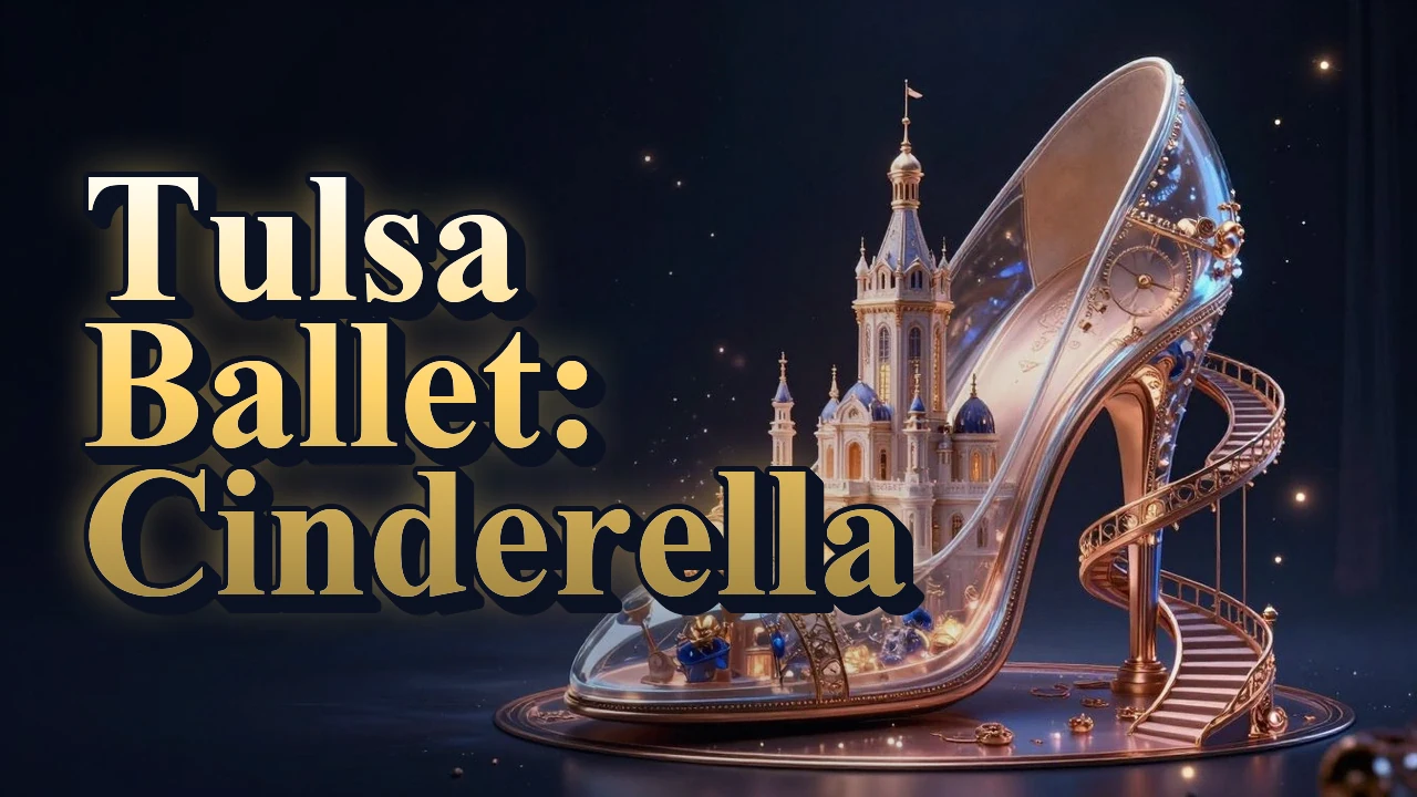 Illustrated event poster for Tulsa Ballet: Cinderella