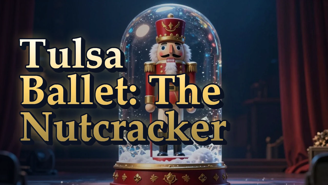 Illustrated event poster for Tulsa Ballet: The Nutcracker