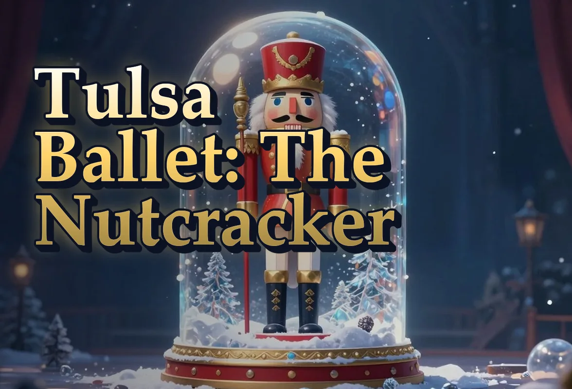Illustrated event poster for Tulsa Ballet: The Nutcracker