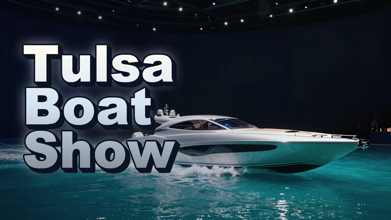 Illustrated event poster for Tulsa Boat Show