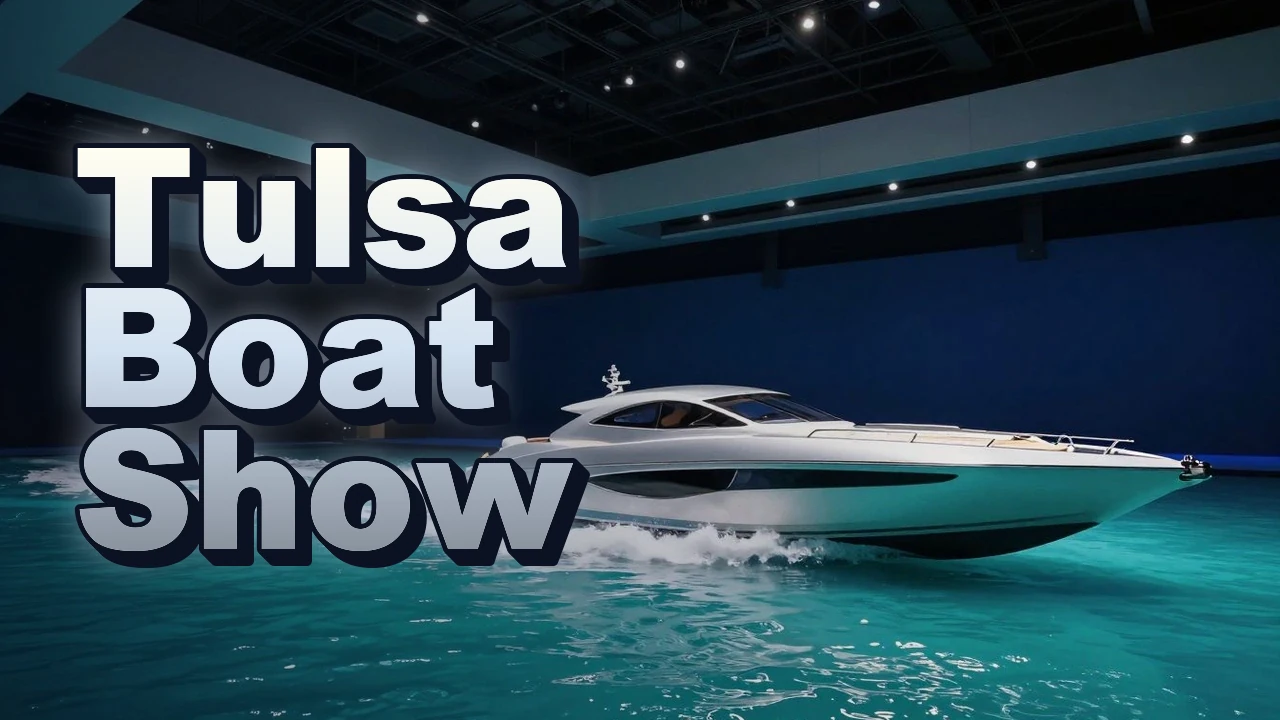 Illustrated event poster for Tulsa Boat Show