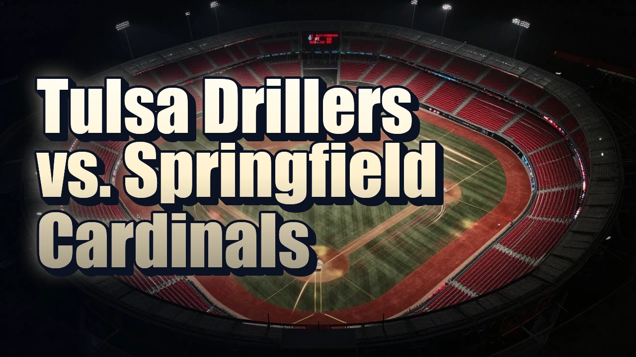 Illustrated event poster for Tulsa Drillers vs. Springfield Cardinals