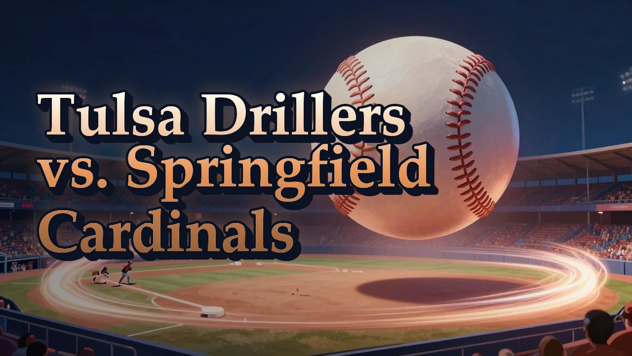 Illustrated event poster for Tulsa Drillers vs. Springfield Cardinals