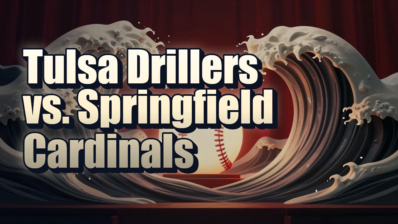 Illustrated event poster for Tulsa Drillers vs. Springfield Cardinals