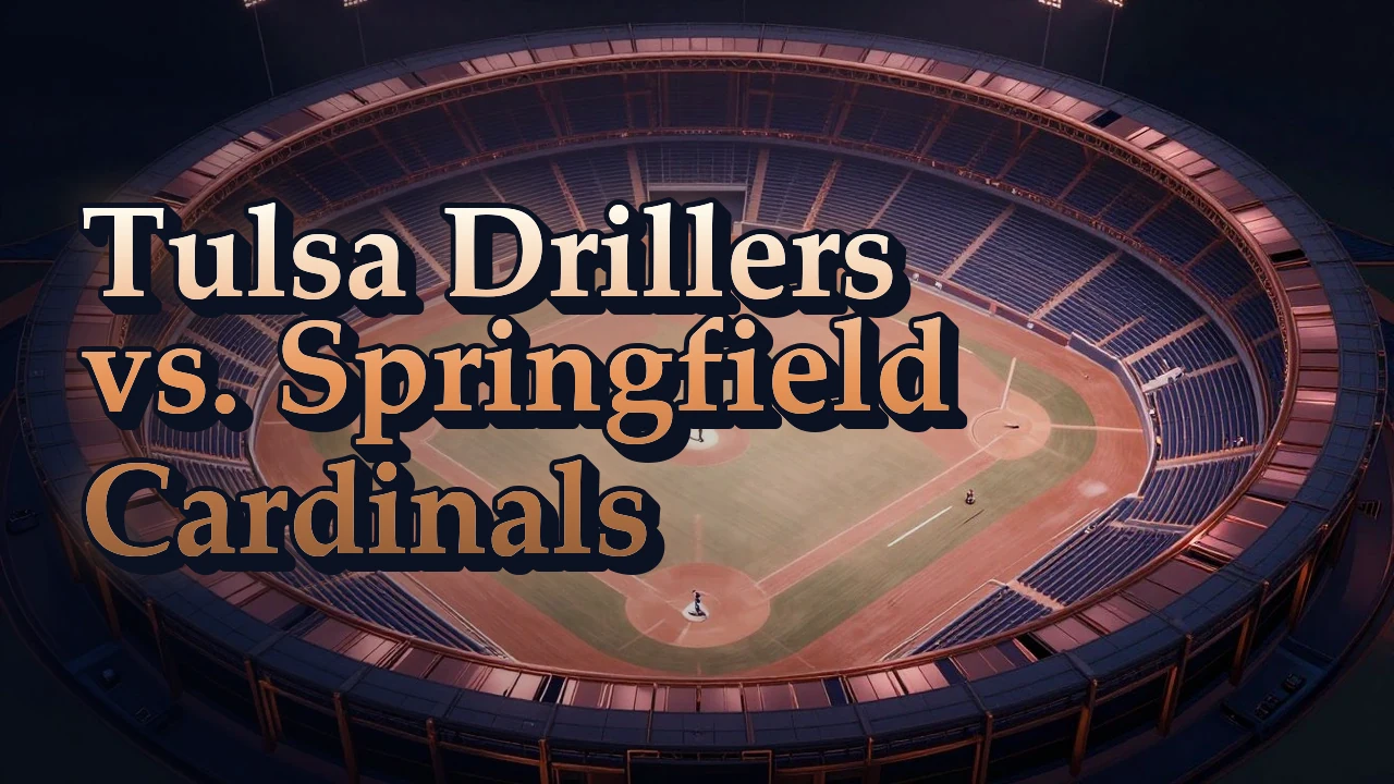 Illustrated event poster for Tulsa Drillers vs. Springfield Cardinals