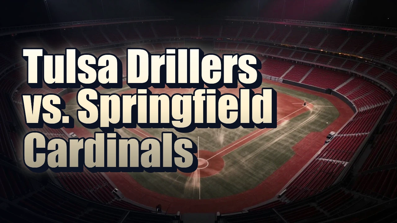 Illustrated event poster for Tulsa Drillers vs. Springfield Cardinals