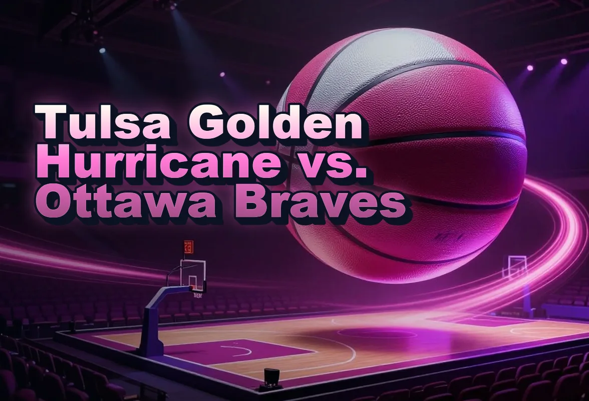 Illustrated event poster for Tulsa Golden Hurricane vs. Ottawa Braves