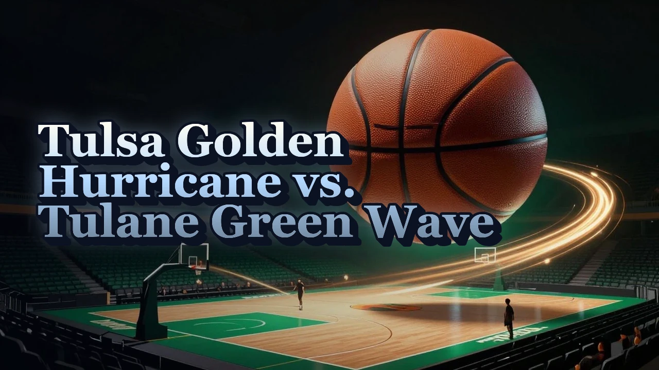 Illustrated event poster for Tulsa Golden Hurricane vs. Tulane Green Wave