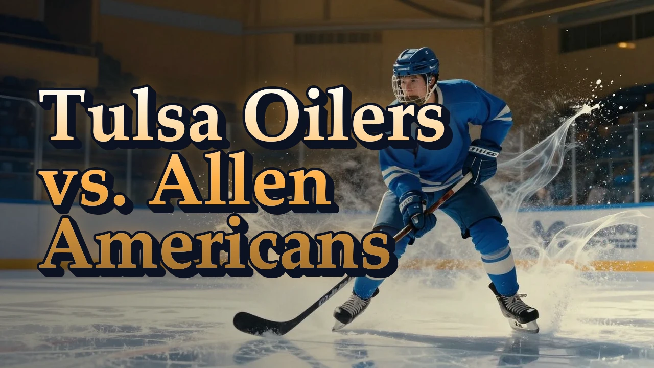 Illustrated event poster for Tulsa Oilers vs. Allen Americans