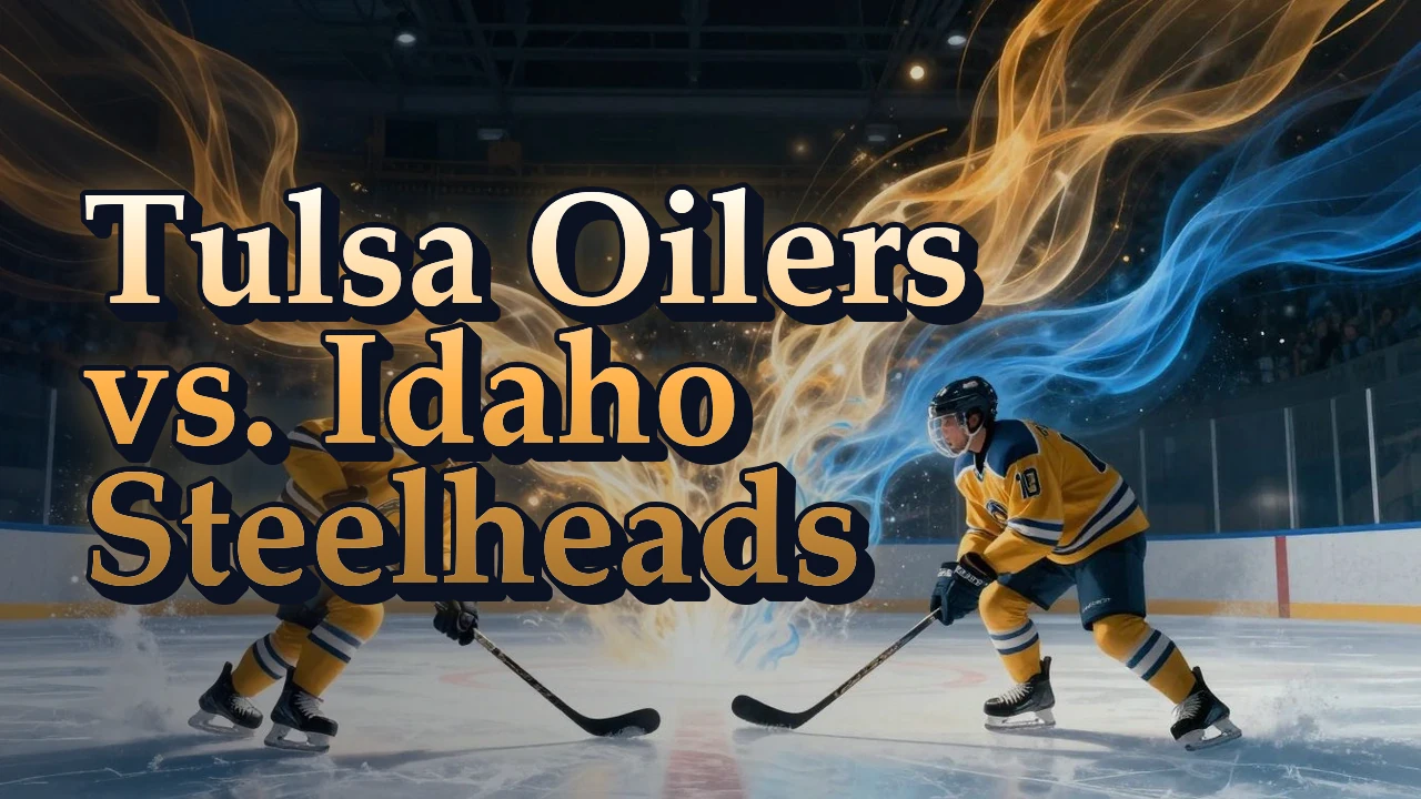 Illustrated event poster for Tulsa Oilers vs. Idaho Steelheads