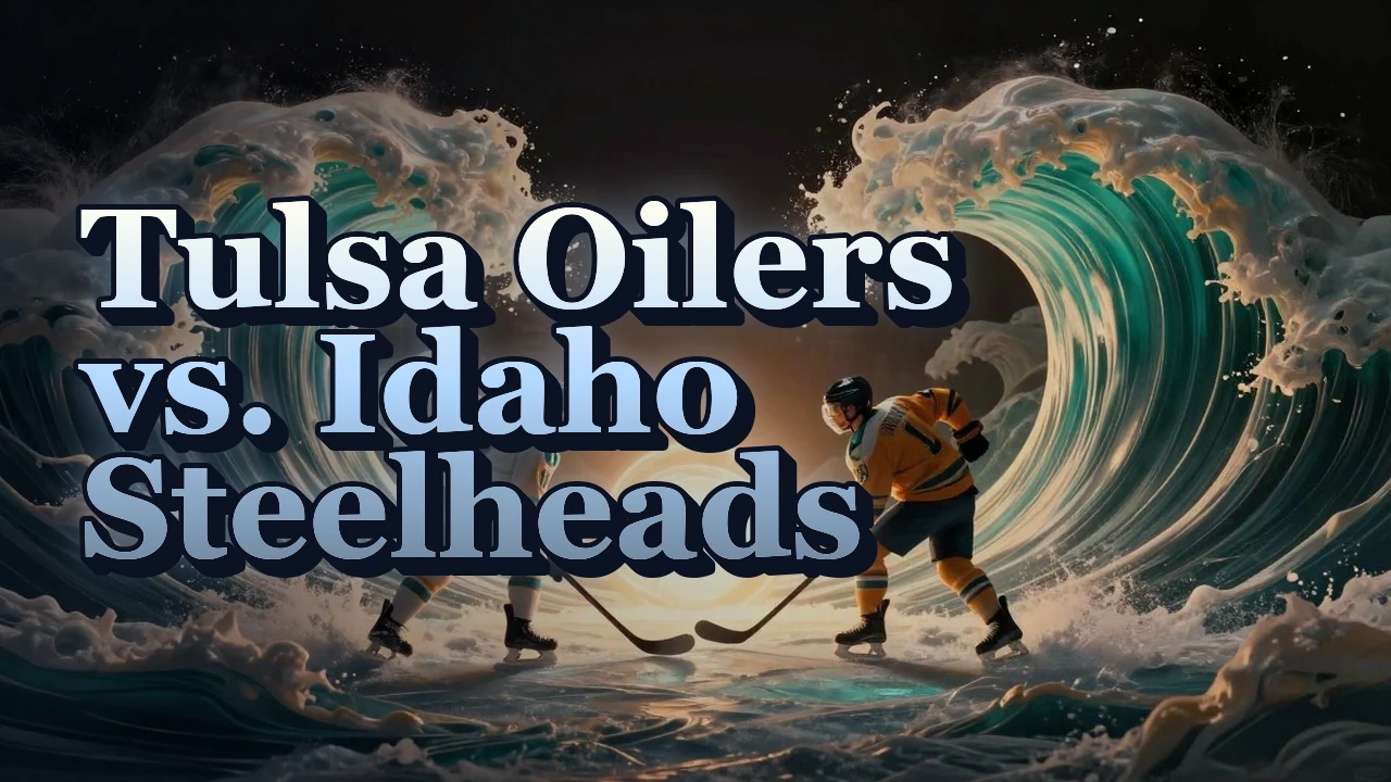 Illustrated event poster for Tulsa Oilers vs. Idaho Steelheads