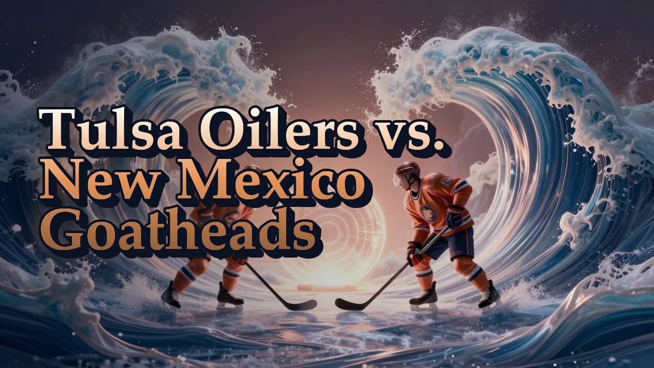Illustrated event poster for Tulsa Oilers vs. New Mexico Goatheads