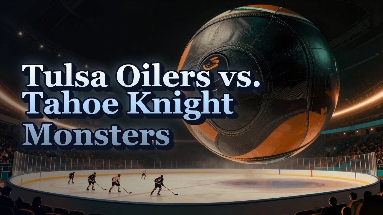 Illustrated event poster for Tulsa Oilers vs. Tahoe Knight Monsters