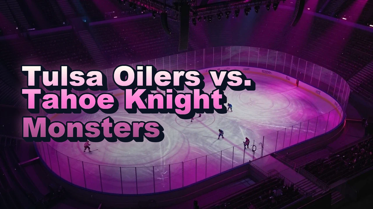 Illustrated event poster for Tulsa Oilers vs. Tahoe Knight Monsters