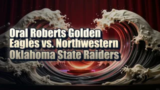 Illustrated event poster for Oral Roberts Golden Eagles vs. Northwestern Oklahoma State Raiders