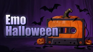 Illustrated event poster for Emo Halloween