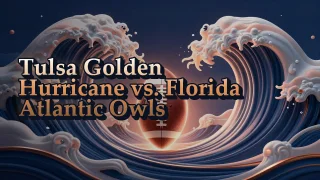 Illustrated event poster for Tulsa Golden Hurricane vs. Florida Atlantic Owls
