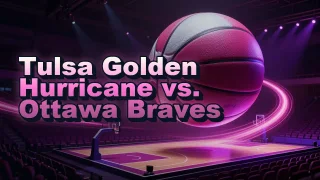 Illustrated event poster for Tulsa Golden Hurricane vs. Ottawa Braves