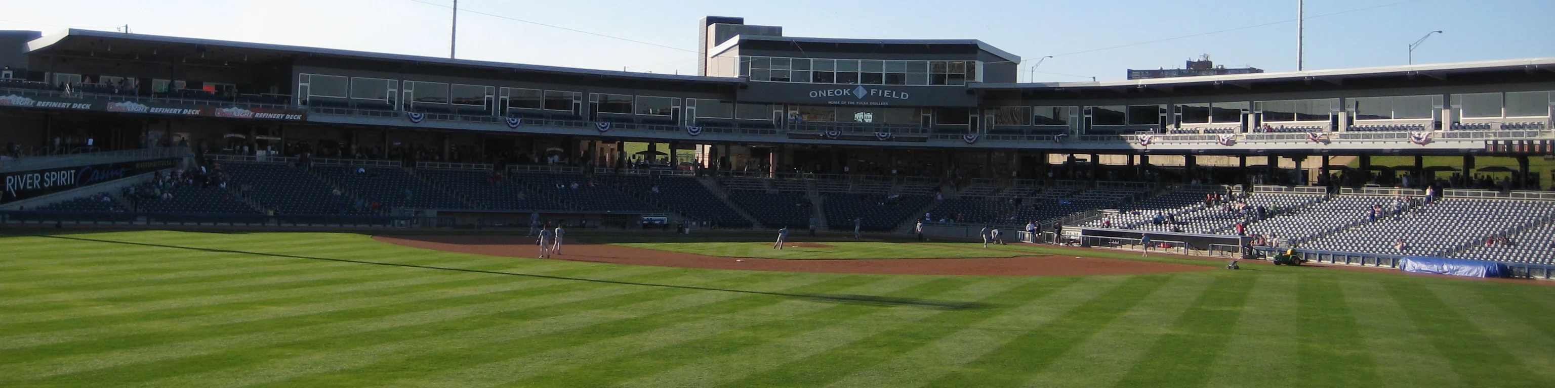 ONEOK Field baseball diamond and seating viewed from left-center field in 2010